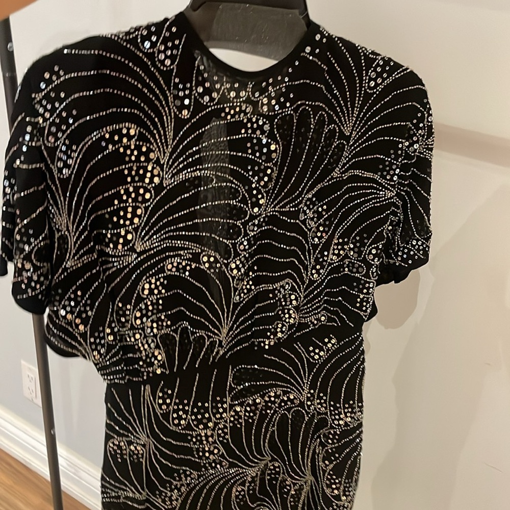 NWT The Kooples Black Sequin Mini Dress - Size 2 - Picture 2 of 14